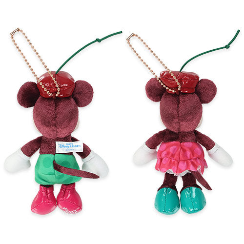 Tokyo Disney Resort Valentine 2026 Minnie Mouse Plush Keychains Set - Sweet and Loving with the Cherry on top Collection