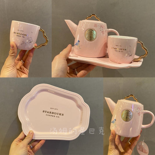 China Starbucks - Sakura Collection 2022 - 500ml tea pot with cup set