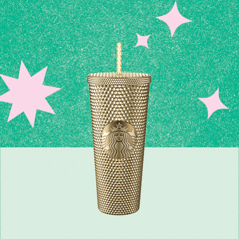 Hong Kong Starbucks - 24OZ BLING GOLD COLD CUP