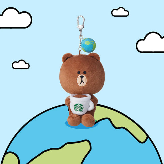 Hong Kong Starbucks - LINES Friends BROWN EARTH DAY KEYCHAIN