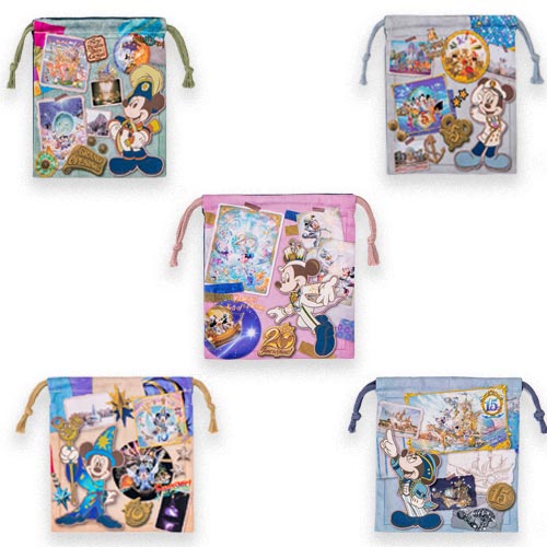 TDR - Disney Sea 20th anniversary - Cloth pouch set of 5