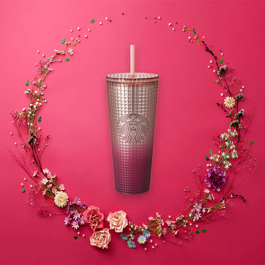 Hong Kong Starbucks - Online Exclusive - 24OZ PINK GRID COLD CUP