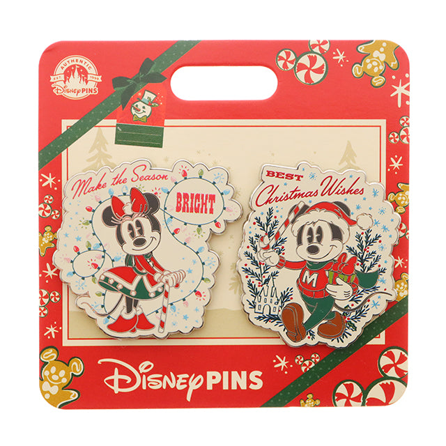 HKDL - Christmas 2022 Collection - Christmas Mickey Mouse and Minnie Mouse Pin Set