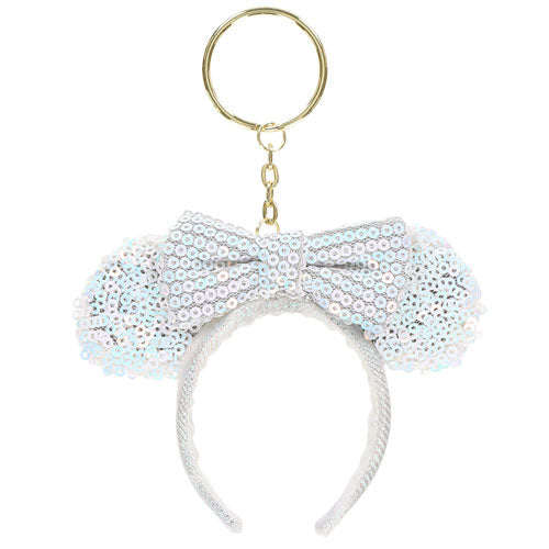 TDR - White sequin Headband keychain