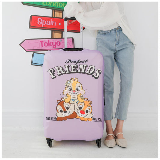 Disney Character Luggage Cover - Chip & Dale (Purple)