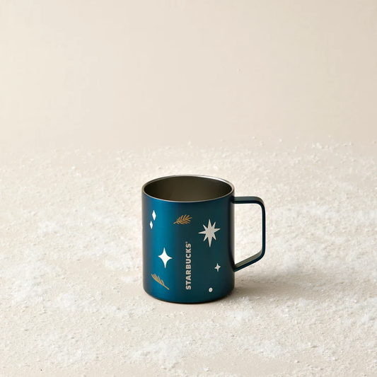 Hong Kong Starbucks -  14OZ NAVY FESTIVE ORNAMENTS SS MUG