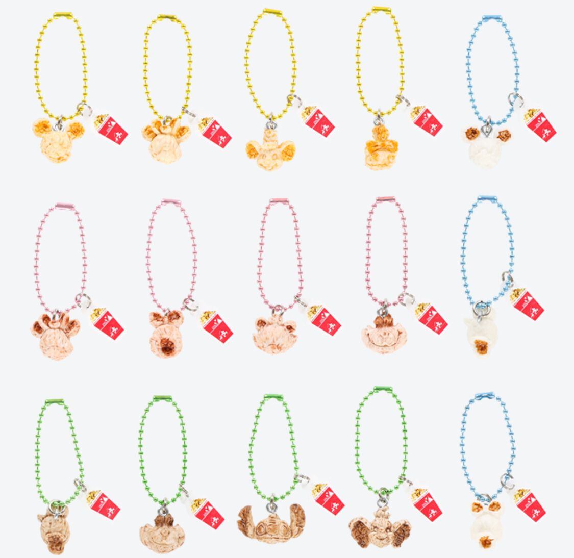 TDR - Disney food popcorn keychain (set of 15)