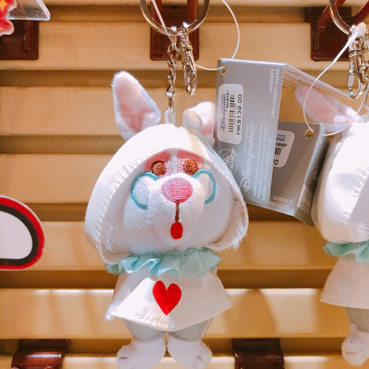 HKDL - White Rabbit Raincoat Keychain Plush