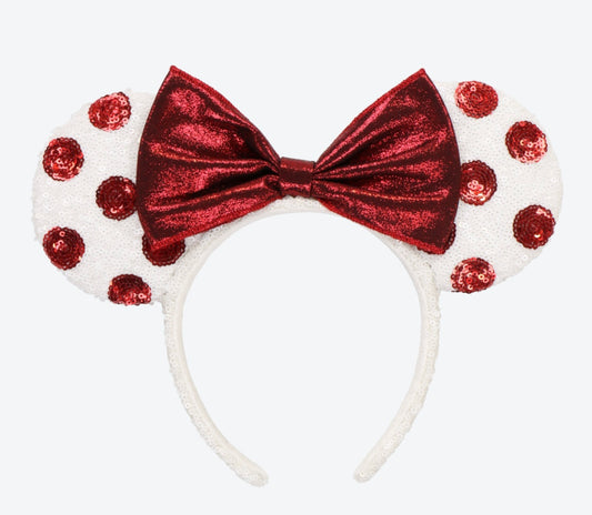 TDR - White and Red dots ears / headband