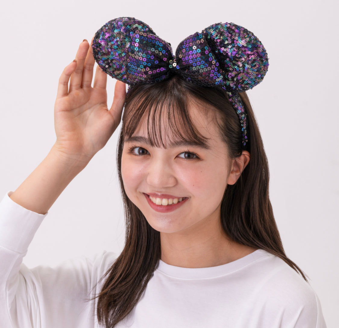 TDR - Black/purple sequin ears / headband